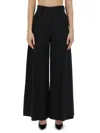 Nina Ricci High Waist Pleated Wide-leg Trousers In Black
