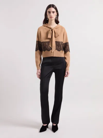 Nina Ricci Camel Cashmere Hoodie In Multi
