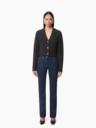 Nina Ricci V-neck Knit Cardigan Xxl In Black