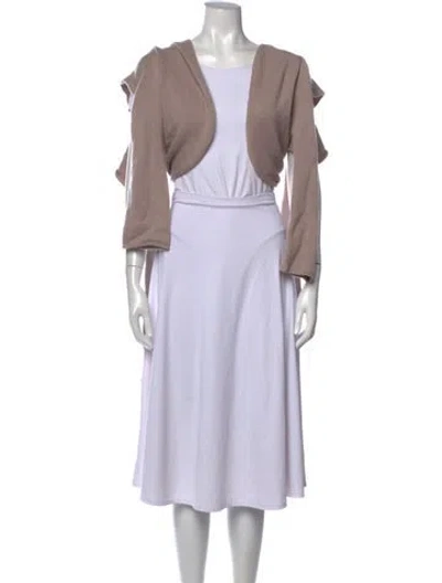 Pre-owned Nina Ricci Cashmere Open Front Sweater In Neutral