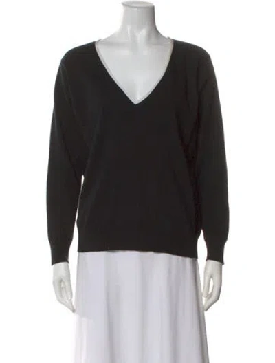Pre-owned Nina Ricci Cashmere V-neck Sweater In Black