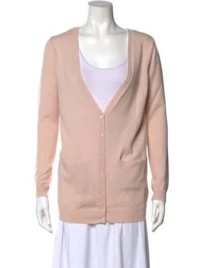 Pre-owned Nina Ricci Cashmere V-neck Sweater In Pink