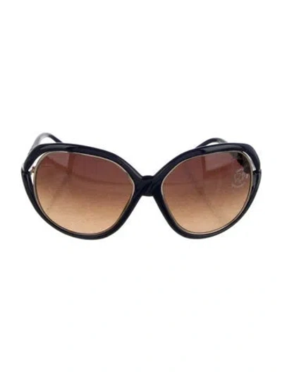 Pre-owned Nina Ricci Cat-eye Gradient Sunglasses In Blue