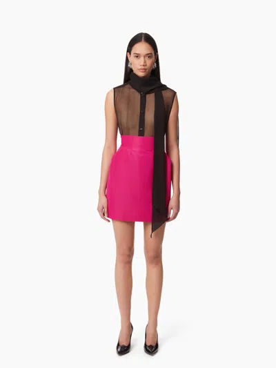 Nina Ricci Taffeta High-waisted Mini Skirt In Pink