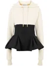 Nina Ricci Contrasting-peplum Hoodie In Schwarz