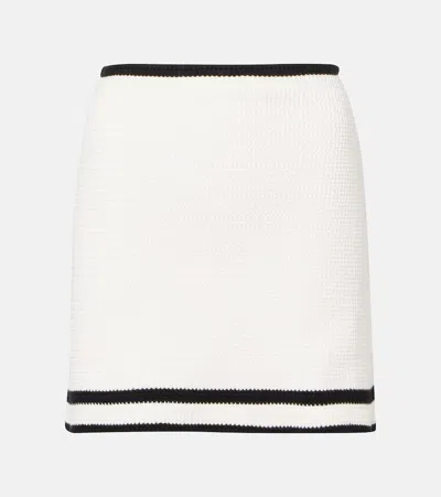 Nina Ricci Cotton-blend Tweed Miniskirt In White