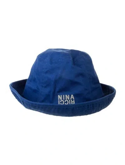 Pre-owned Nina Ricci Cotton Bucket Hat W/tags In Blue