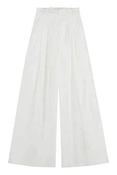 Nina Ricci Cotton-linen Trousers In White