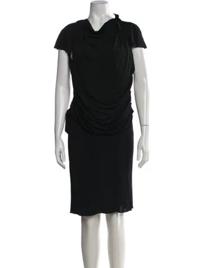 Pre-owned Nina Ricci Cowl Neck Short Sleeve Blouse In Black