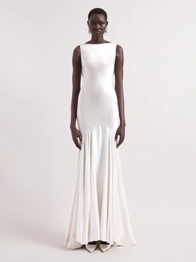 Nina Ricci Cream Mermaid Dress With Open Back In White