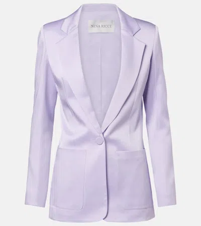 Nina Ricci Crêpe Satin Blazer In Purple