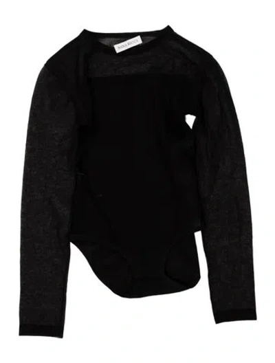 Pre-owned Nina Ricci Crew Neck Long Sleeve Top In Black