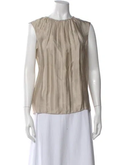 Pre-owned Nina Ricci Crew Neck Sleeveless Blouse In Neutral