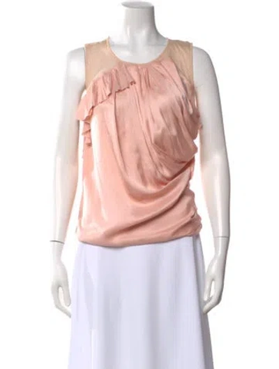 Pre-owned Nina Ricci Crew Neck Sleeveless Blouse In Pink