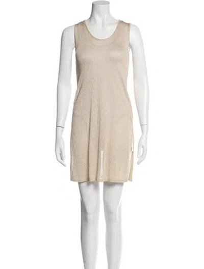 Pre-owned Nina Ricci Crew Neck Sleeveless Top In Gold