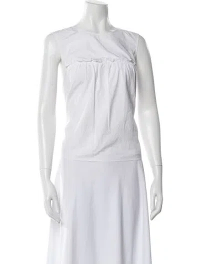 Pre-owned Nina Ricci Crew Neck Sleeveless Top In White