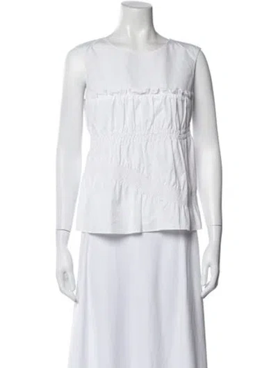 Pre-owned Nina Ricci Crew Neck Sleeveless Top In White