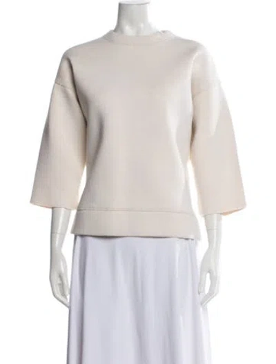 Pre-owned Nina Ricci Crew Neck Three-quarter Sleeve Sweatshirt In Neutrals