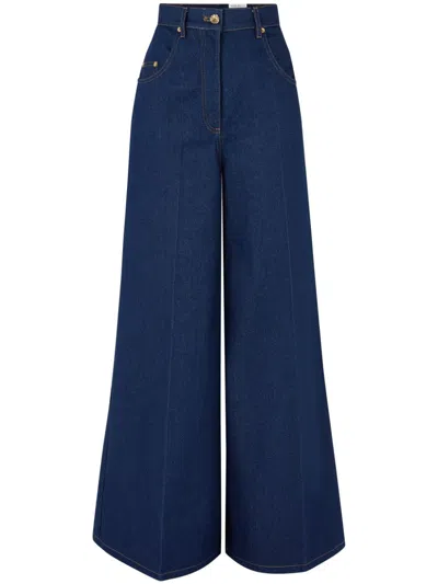 Nina Ricci Cropped Flared Jeans In Blue