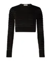 Nina Ricci Cropped Top With Tonal Stripe In Black