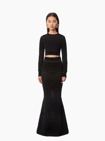 NINA RICCI CROPPED TOP WITH TONAL STRIPE