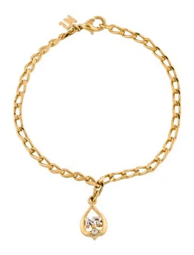 Pre-owned Nina Ricci Crystal Charm Bracelet, 7" In Multi