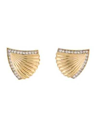 Pre-owned Nina Ricci Crystal Clip-on Earrings In Multi