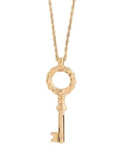 Pre-owned Nina Ricci Crystal Pendant Necklace, 24.25" In Multi