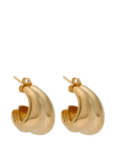 Nina Ricci Curved Earrings In Gold