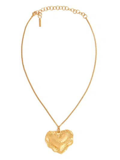 Nina Ricci Cushion Heart Pendant Necklace In Gold
