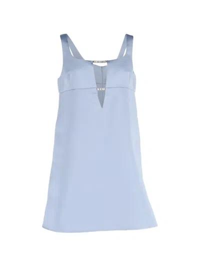 Pre-owned Nina Ricci Cut-out Embellished Mini Dress In Blue