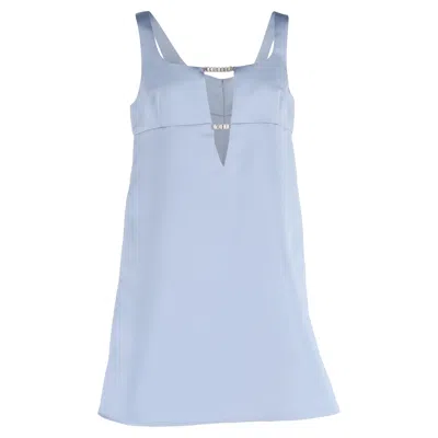 Nina Ricci Cutout Embellished Mini Dress In Blue Satin