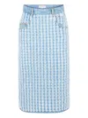 Nina Ricci Denim Midi Skirt In Blue
