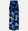 Nina Ricci Floral Print Maxi Skirt In Blue