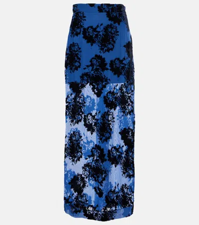NINA RICCI DEVORÉ VELVET MAXI SKIRT