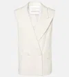 Nina Ricci Double-breasted Cotton Canvas Vest In White
