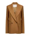 Nina Ricci Double-breasted Jacket In Wool Gabardine In Brown