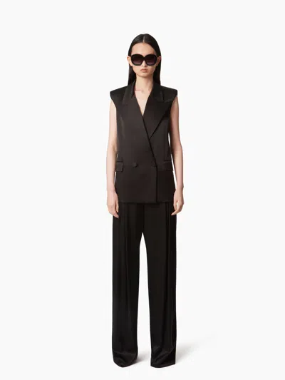 Nina Ricci Double-breasted Sleeveless Jacket In Black