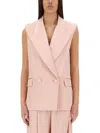 NINA RICCI NINA RICCI DOUBLE-BREASTED SLEEVELESS JACKET