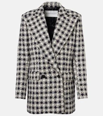 NINA RICCI DOUBLE-BREASTED TWEED BLAZER