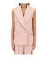 Nina Ricci Sleeveless Jacket With Double-breasted Button Detailing In Pink