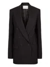 Nina Ricci Double-breasted Wool Blazer In Black