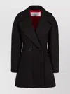 Nina Ricci Double-breasted Wool Coat With Structured Shoulders In Black