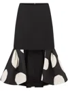 Nina Ricci Midi Skirt Double Ruffles High Waist In Black