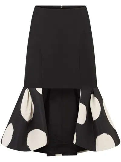 NINA RICCI DOUBLE-FLOUNCE MIDI SKIRT