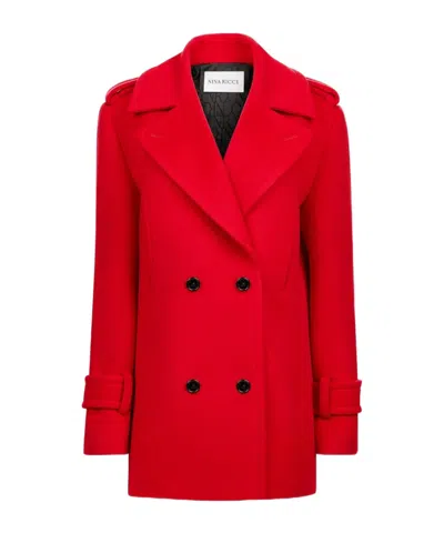 Nina Ricci Double-breasted Peacoat In Burgundy