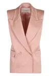 Nina Ricci Doublebreasted Sleeveless Jacket In Pink