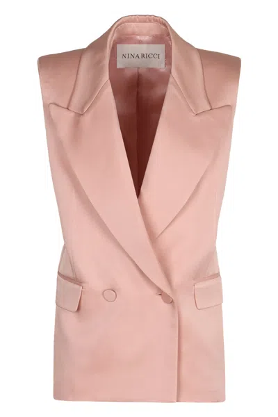 Nina Ricci Double-breasted Vest In Brown