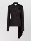 Nina Ricci Draped Blazer With Attached Scarf And Satin Detail In Multi