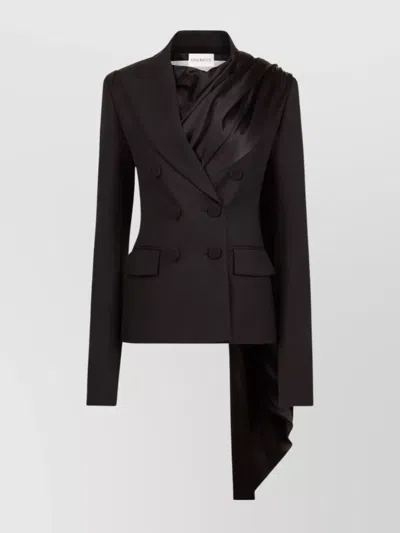 NINA RICCI DRAPED BLAZER WITH ATTACHED SCARF AND SATIN DETAIL